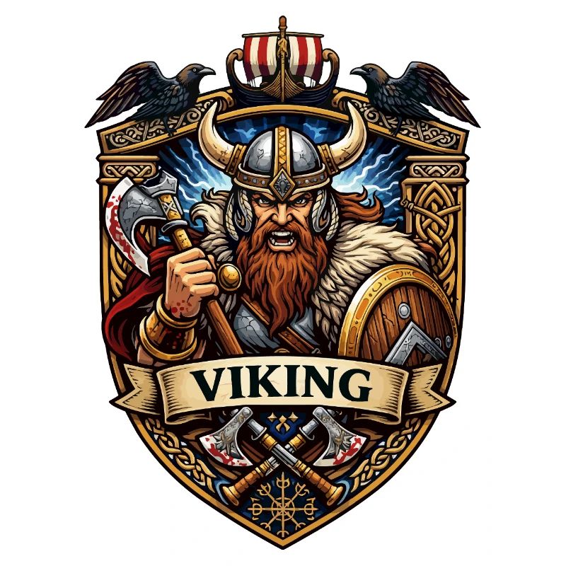 Vikinger Krieger Schildemblem