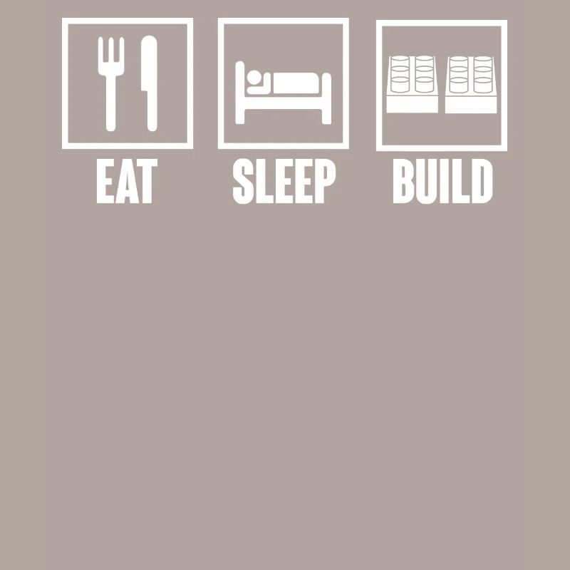 Manger - dormir - bâtiment - bloc de construction - cadeau