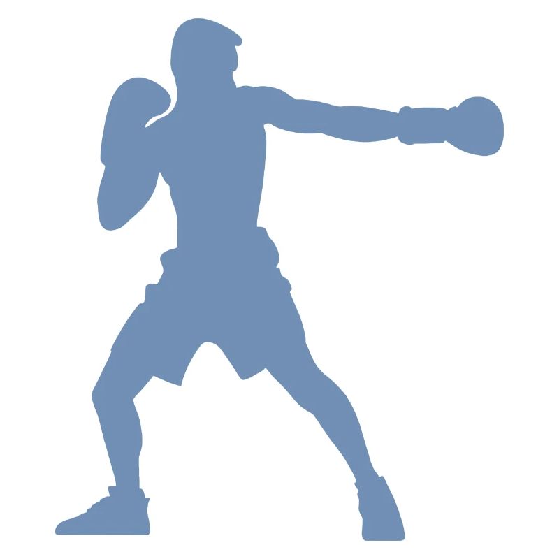 Silhouette de boxeur, design de boxe vif