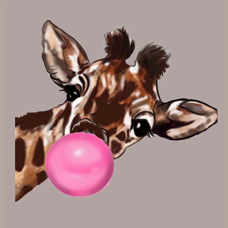 Giraffe mit Bubble gum