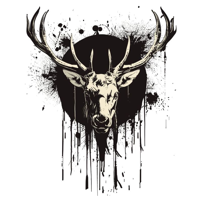 Cerf avec bêche noire