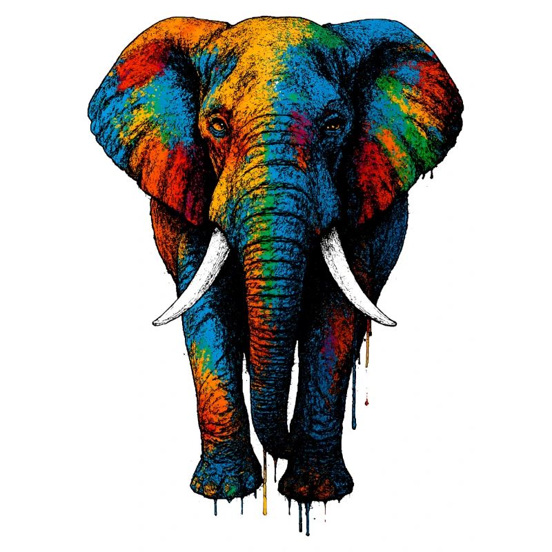 Bunter Elefant Regenbogen