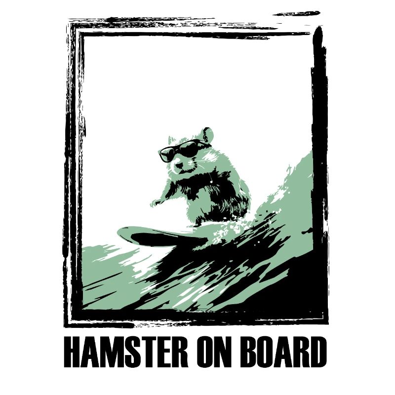 hamster auf surfboard
