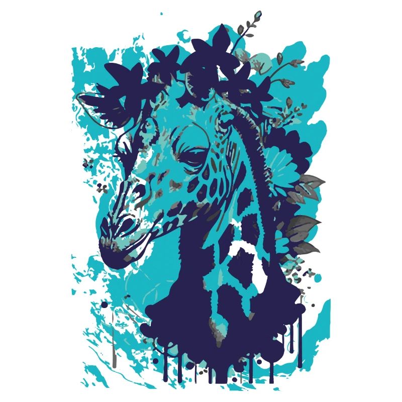 giraffe,blau,bunt,graffiti,malerei