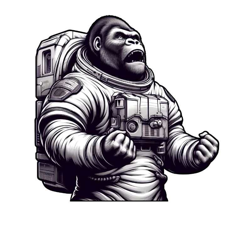 Gorille astronaute dans l’espace