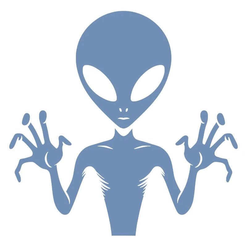 Silhouette de corps extraterrestre extraterrestre avec des mains