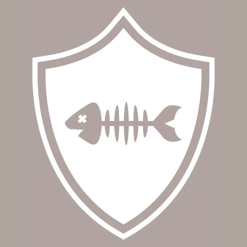 Fisch Wappen Knochen Gräte