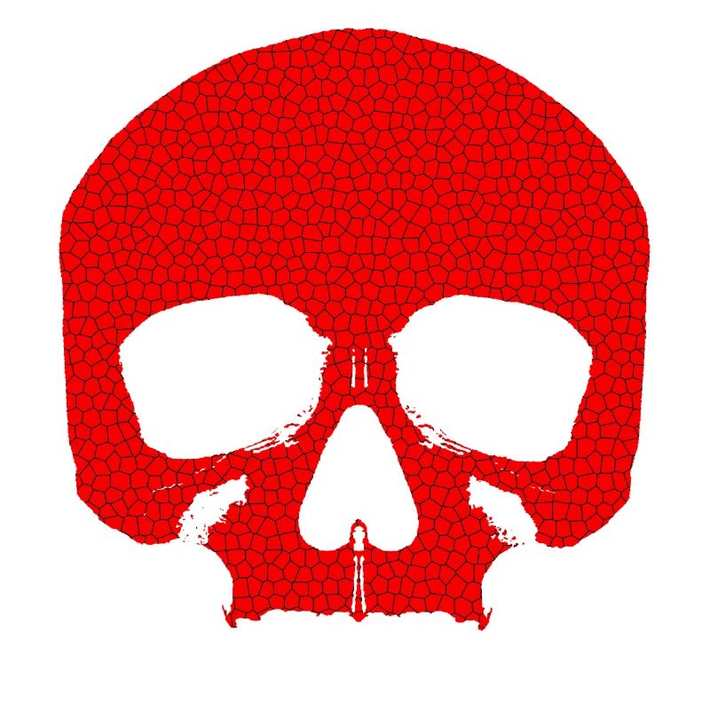 Red Skull with Crack Pattern / Skull