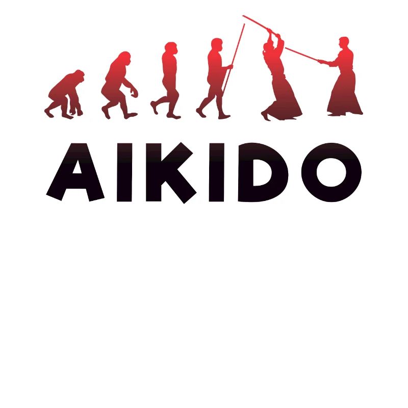 Évolution singe vers combattant Aikido sabre rouge