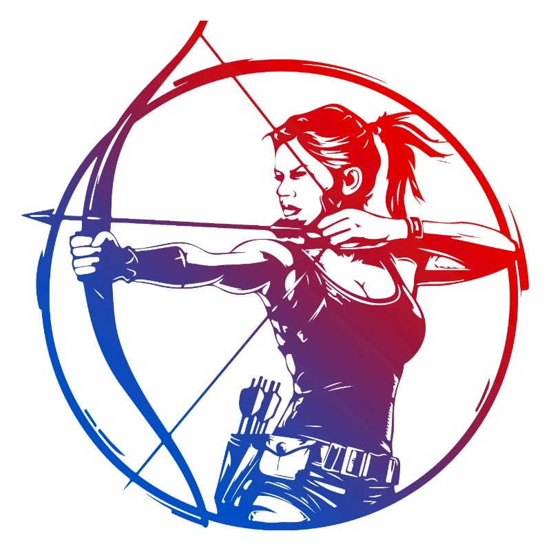 Bogenschießen Silhouette Bunt