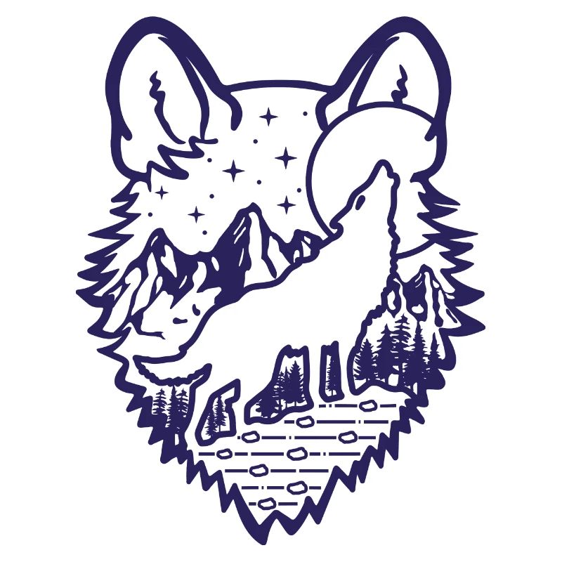 Howling Wolf | Full moon | gift