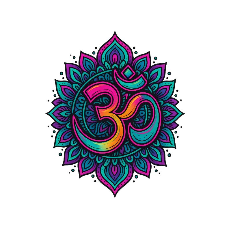 Psychedelisches Om Goa Mandala