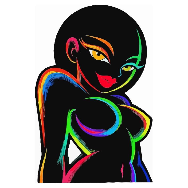 Neon-Regenbogen-Silhouette