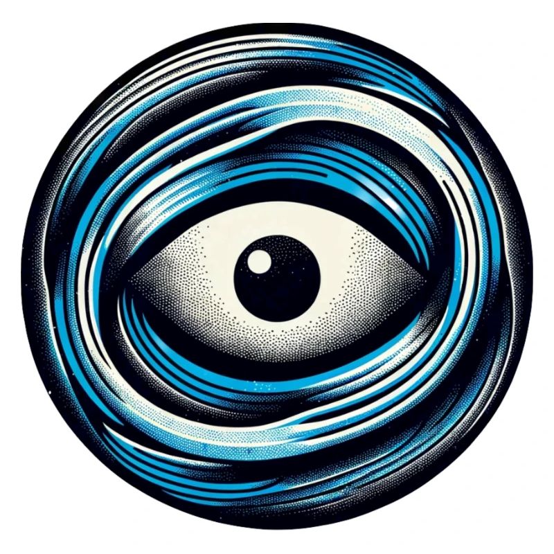 Gaze océanique : Œil de risographe rétro