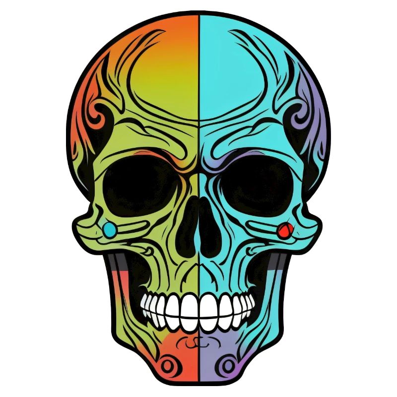 Skull OrangeBlue