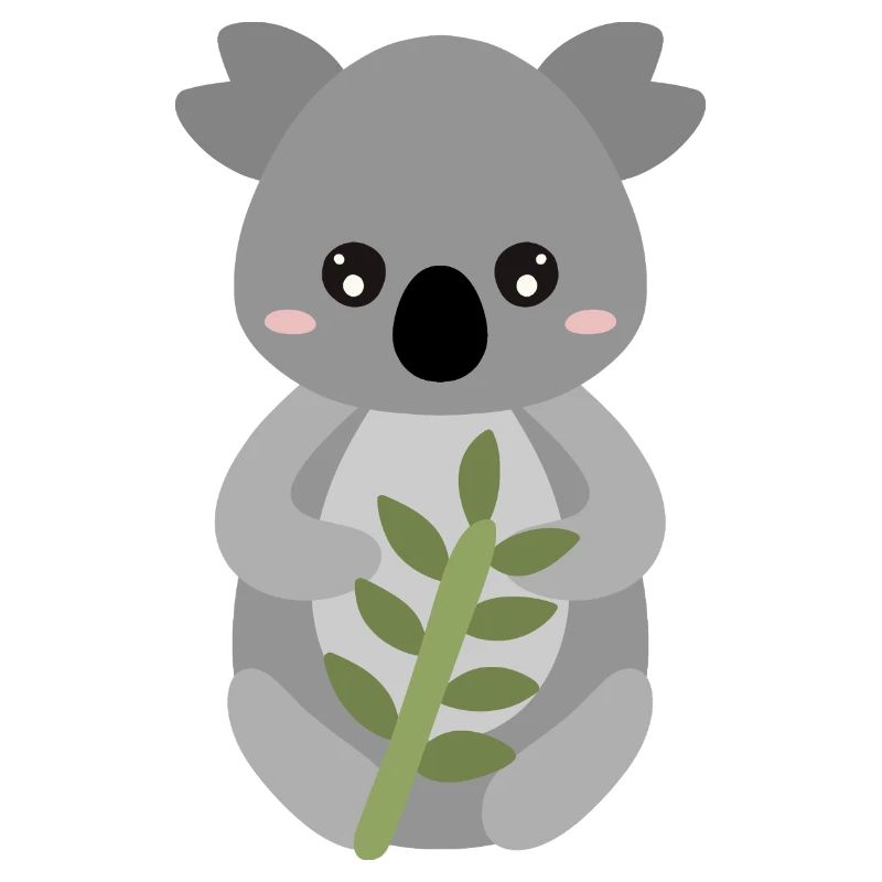 Koala mit Blattumarmung