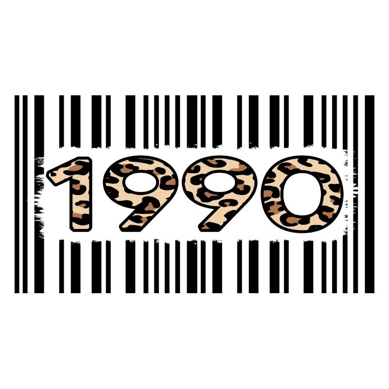 1990 birthday 32 year anniversary barcode leopard