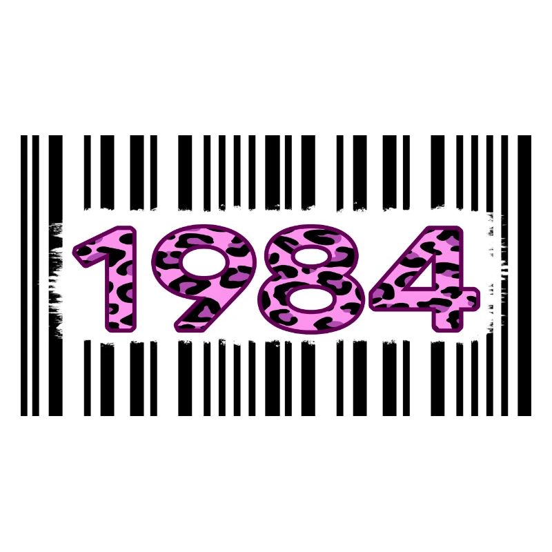 Birthday 1984 Anniversary Barcode Pink Leopard