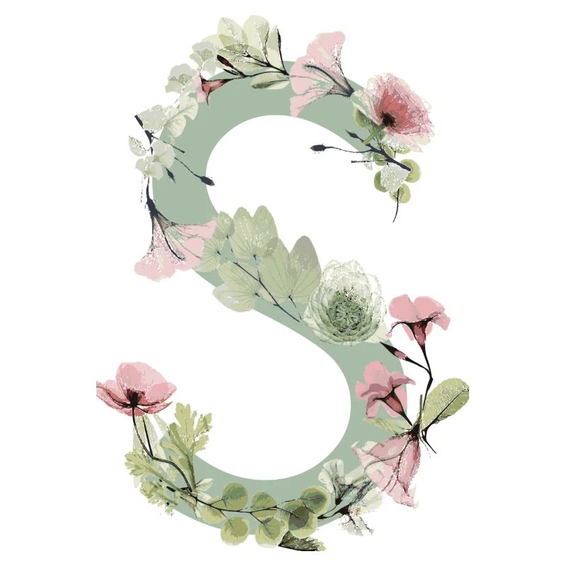 Buchstabe S mit Blumen