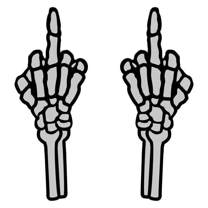 2 hands middle finger bone