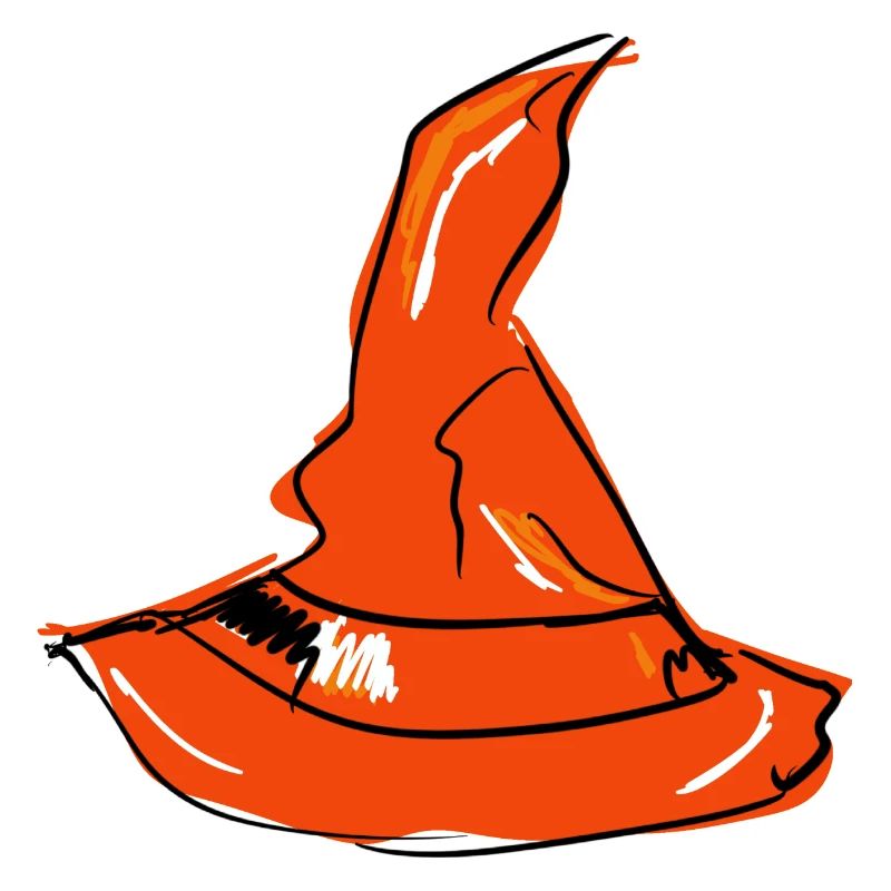 Mystical witch hat conjures spooky halloween