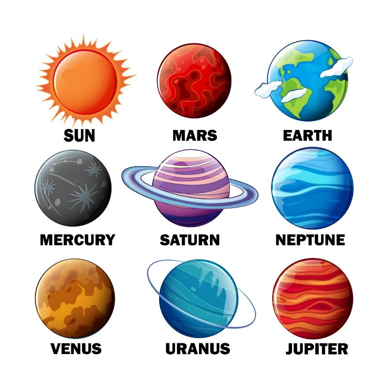 Planet type cosmos astronomy space rocket