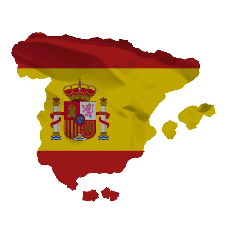 Drapeau de l’Espagne en forme de pays