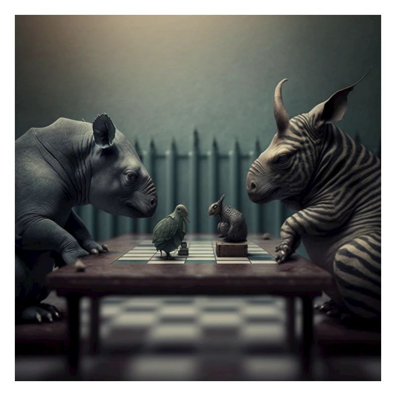 Doux jeu d’échecs entre deux animaux