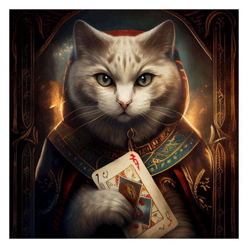 Chat dans la conception de la carte de Tarot mystique !