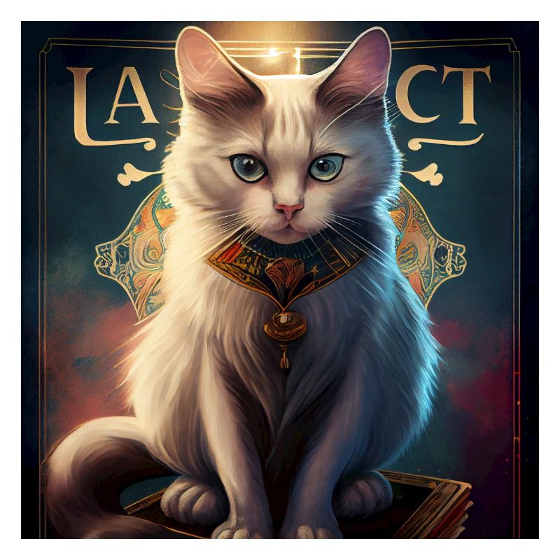 Chat dans la conception de carte de tarot mystique!