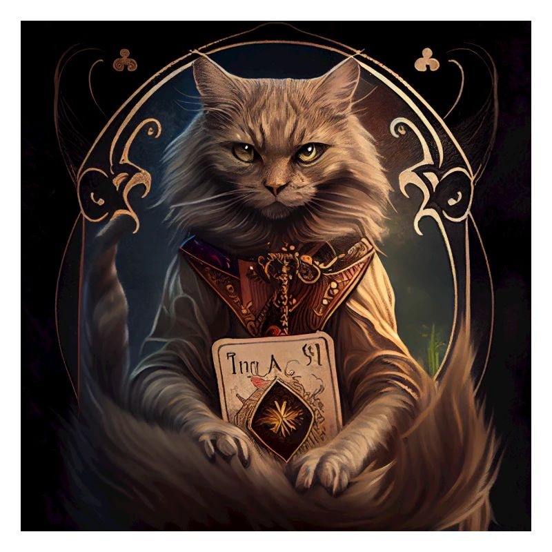 Chat dans la conception de carte de tarot mystique!