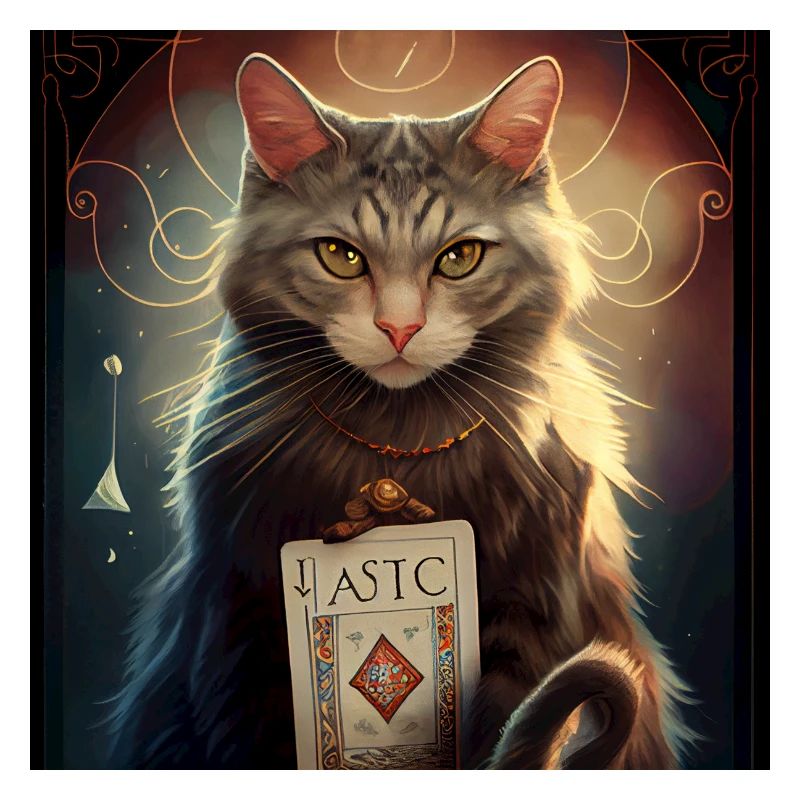 Chat dans la conception de carte de tarot mystique!
