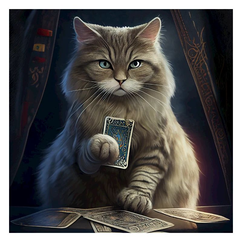 Chat dans la conception de carte de tarot mystique!