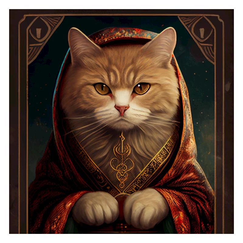 Chat dans la conception de carte de tarot mystique!