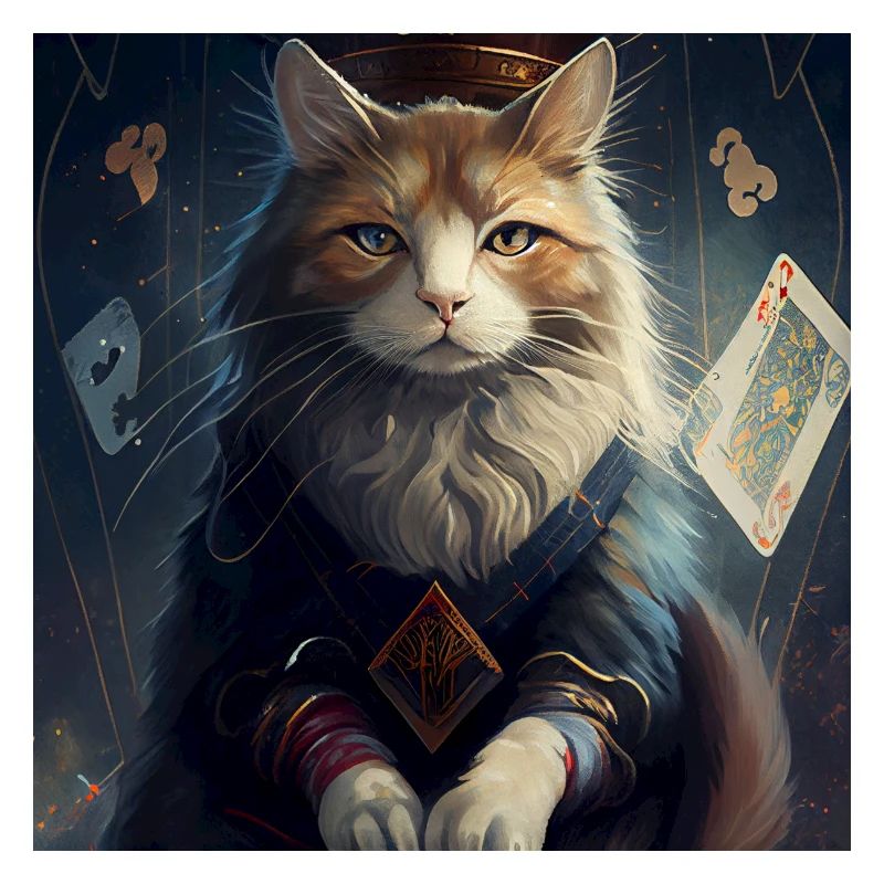 Chat dans la conception de carte de tarot mystique!