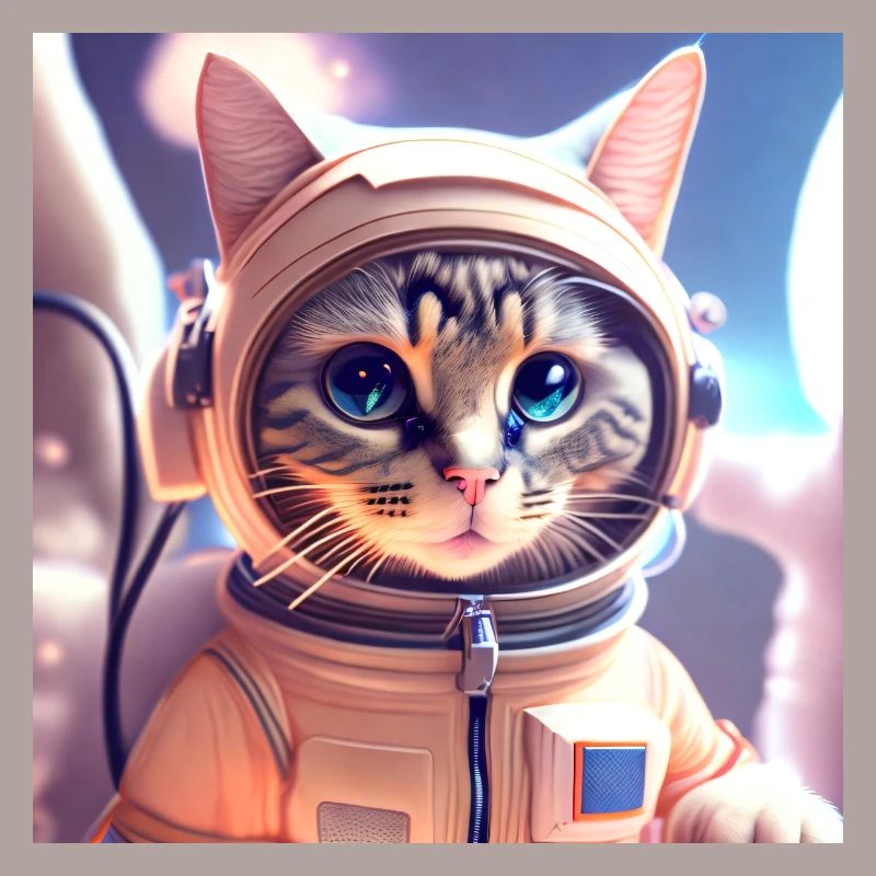 Chat astéonaute dans l’espace