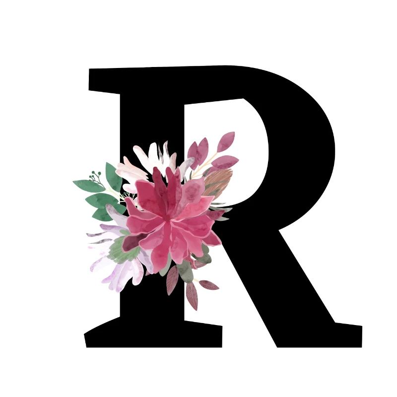 Buchstabe r floral