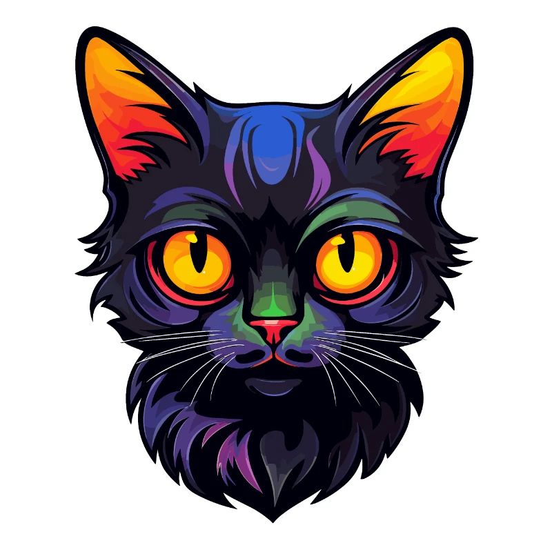 Dessin animé du petit chat noir
