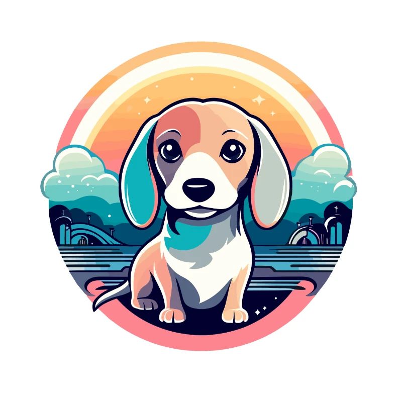 Illustration de chien teckel