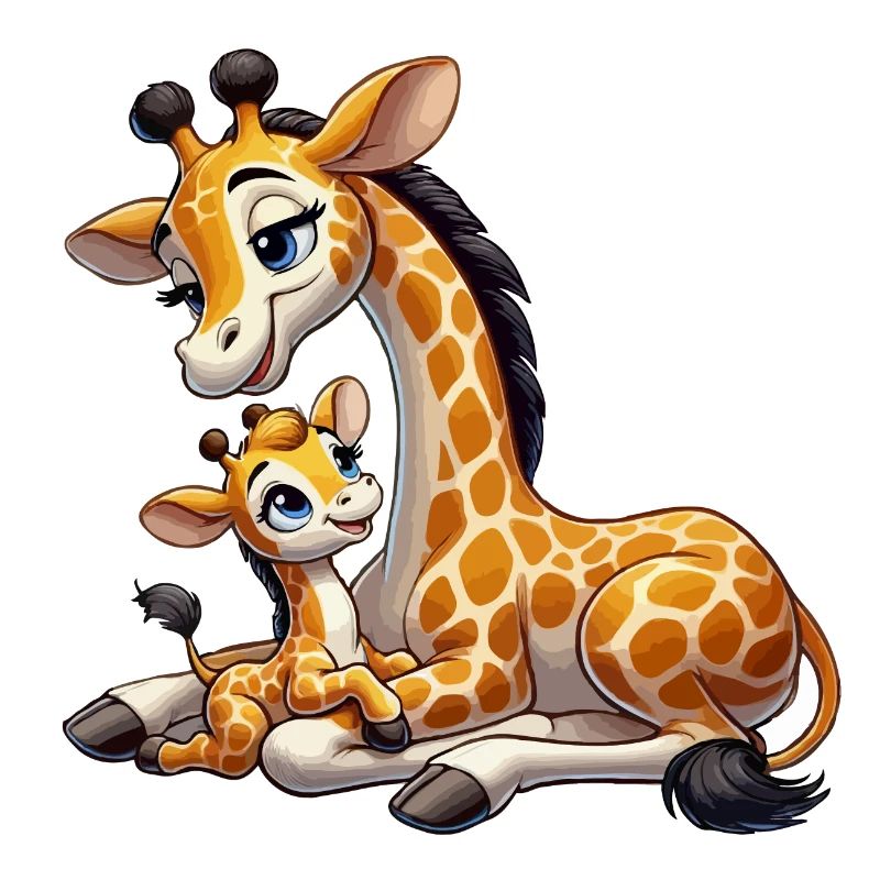 Mère girafe avec enfant