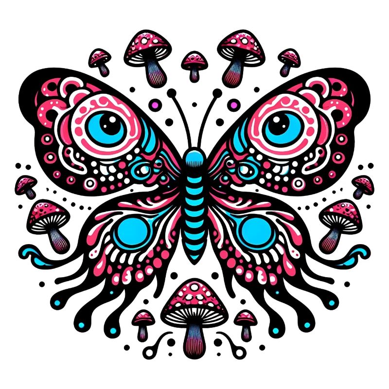 Vibrant Comic Butterfly