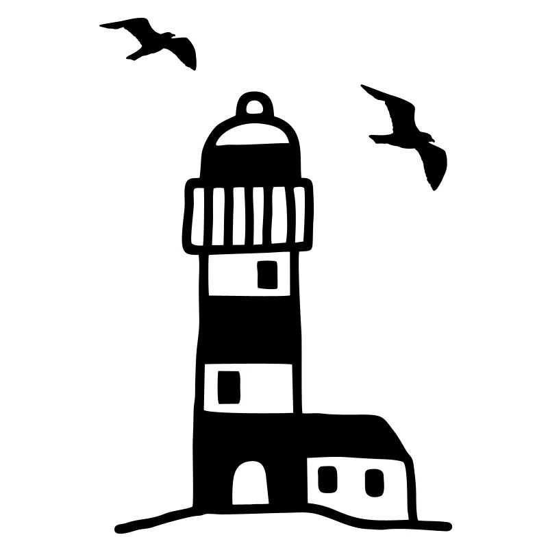 Leuchtturm mit Möwen