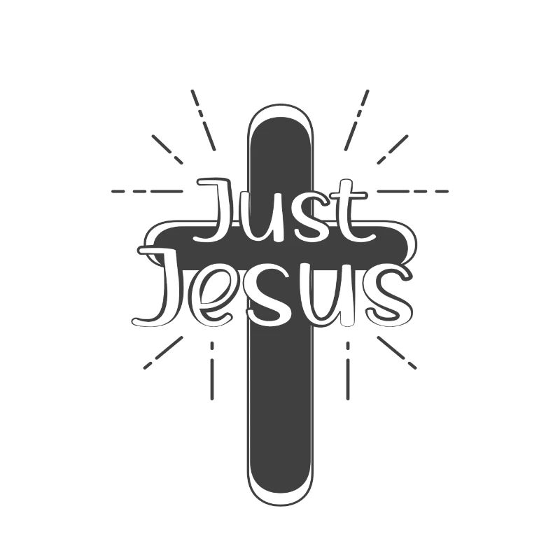 Conception chrétienne Juste Jésus avec une croix dans le