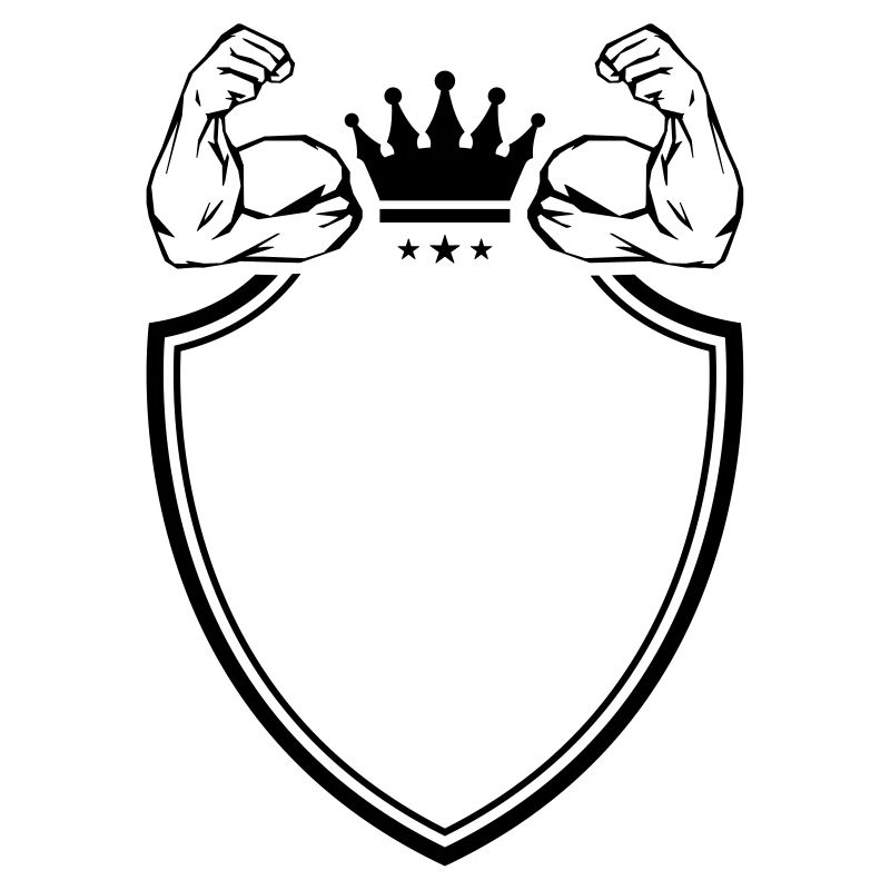 muscles arm biceps coat of arms empty