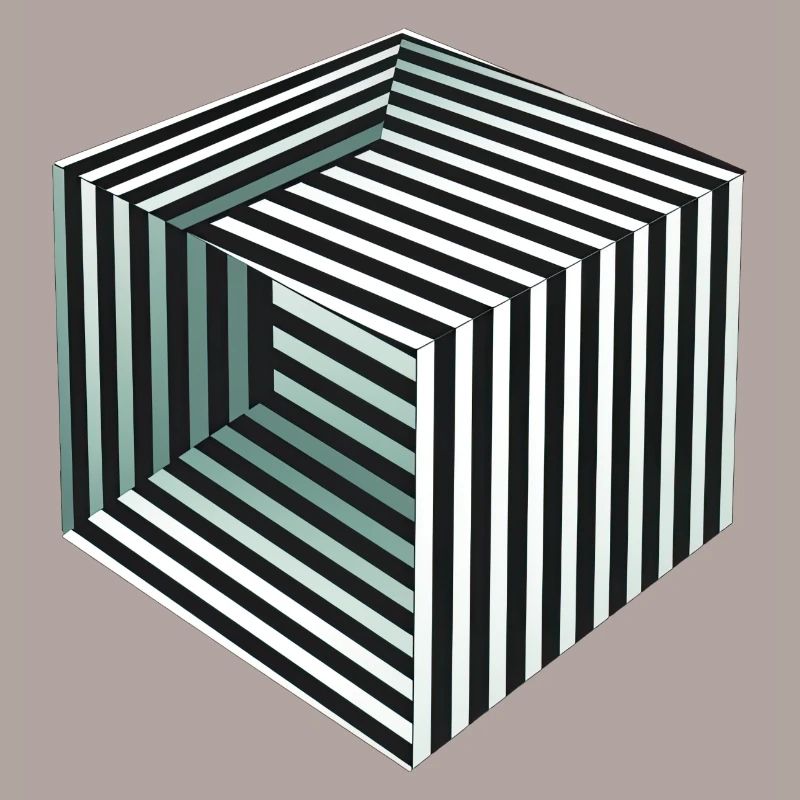 Illusion de cube rayé