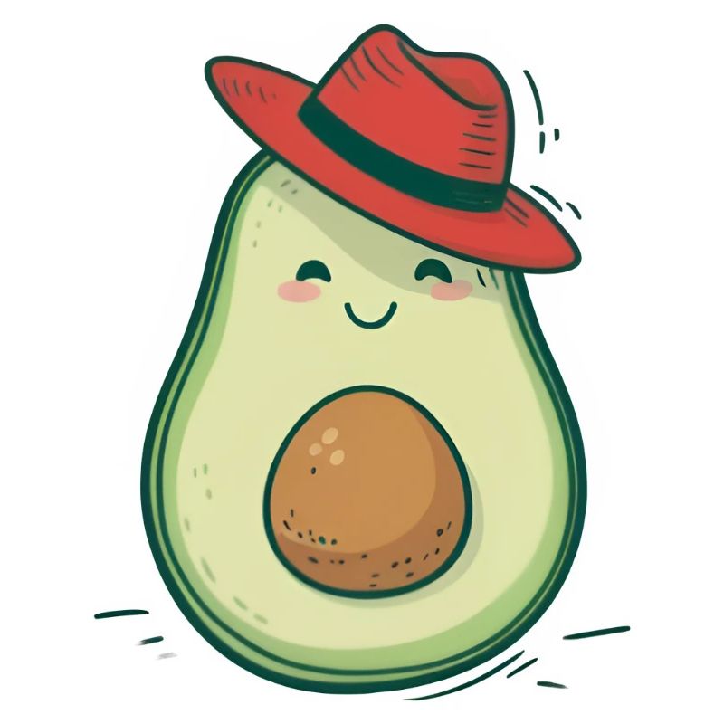 Glückliche Avocado mit Hut