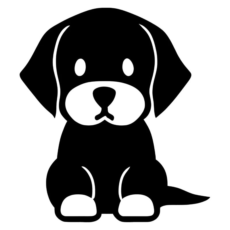 Chiot mignon dans un design d’icône simple