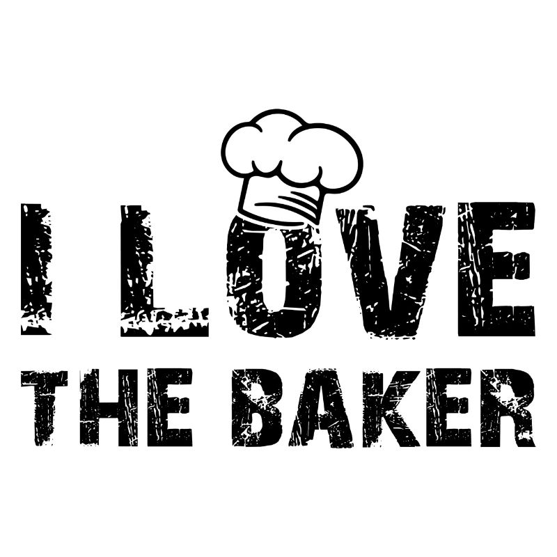 Ich liebe den Bäcker mit Bäckermütze und Spruch