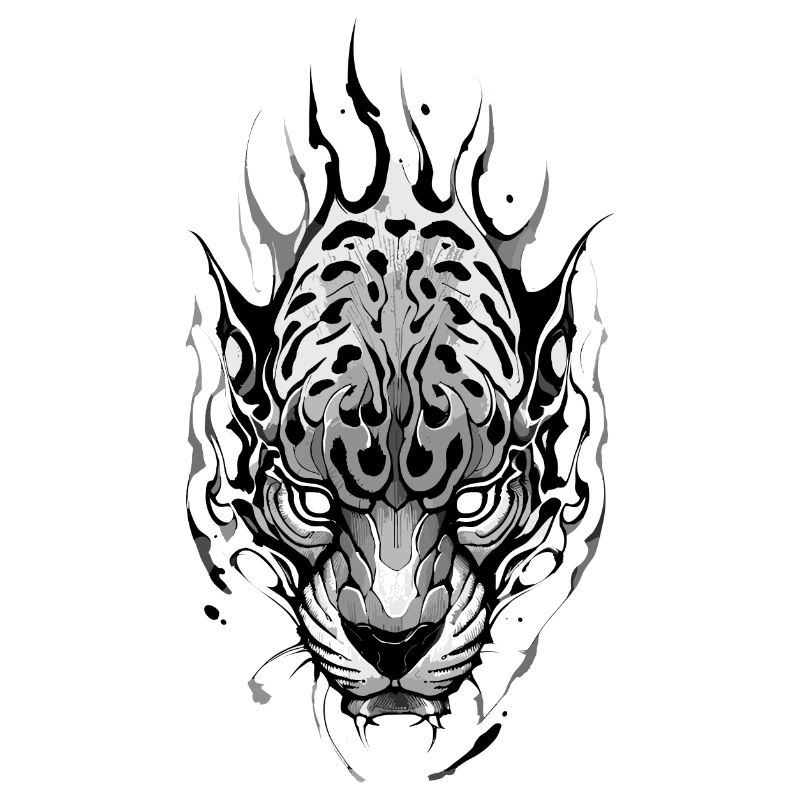 Tatuaggio testa di giaguaro