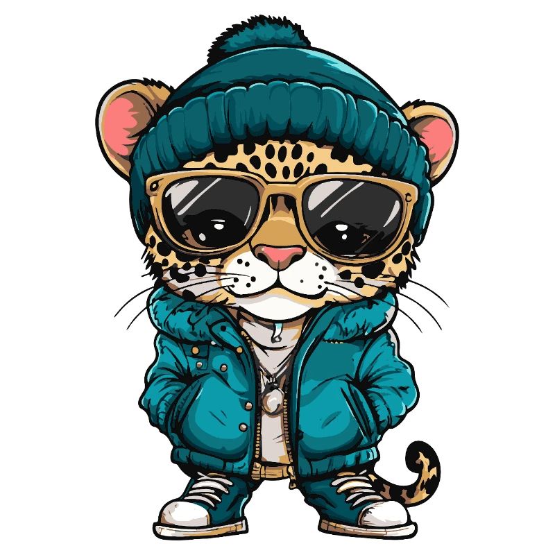 Léopard Bande dessinée cool
